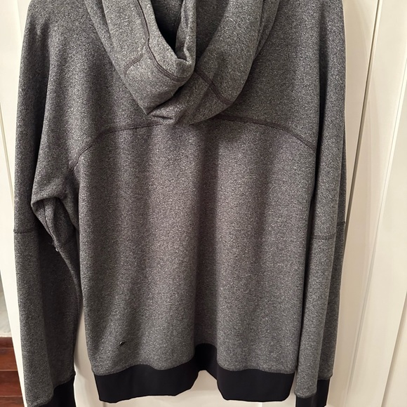 Lululemon heather gray and black hoodie with side zippers - Picture 6 of 6